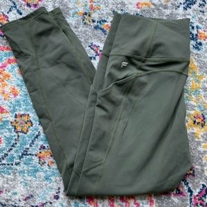 Fabletics army green leggings, size S
